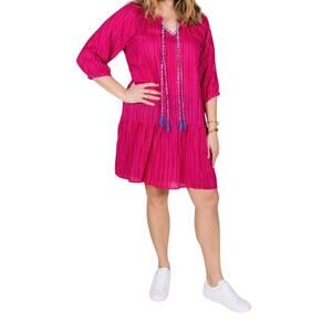 Natalie Martin Pink Dress with Blue Accents